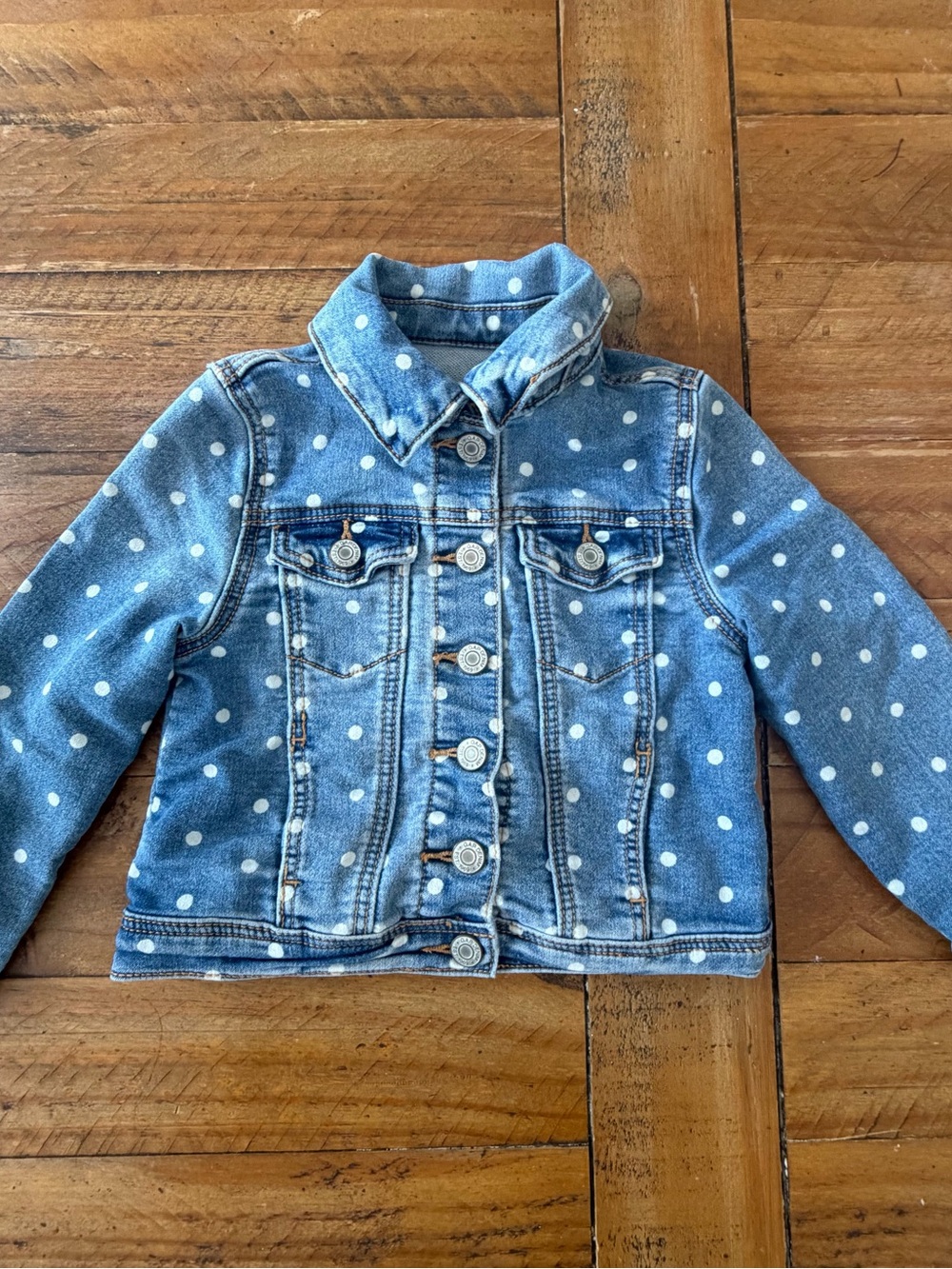 GAP Polka Dot Light Blue Denim Jacket for Kids